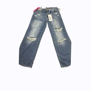 Men's Distressed Blue Jeans